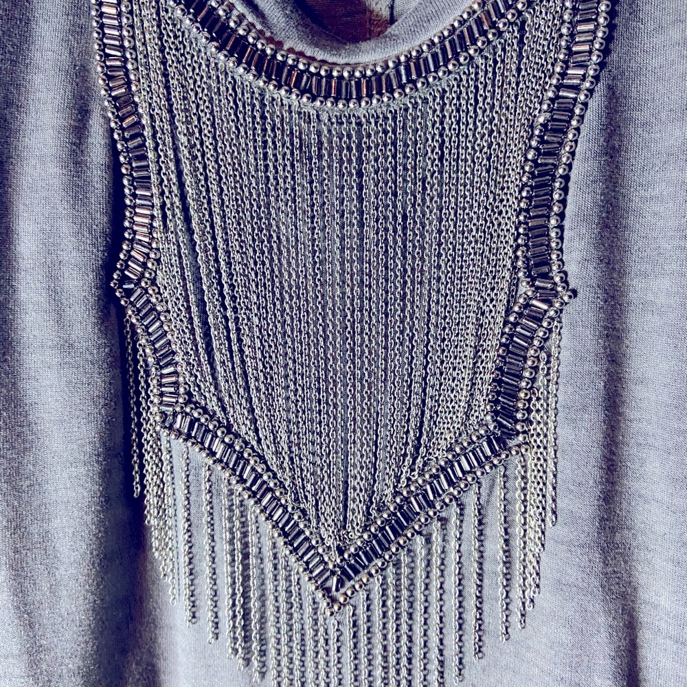 The Kooples Embellished tshirt. Bust 22”, CB 29”.